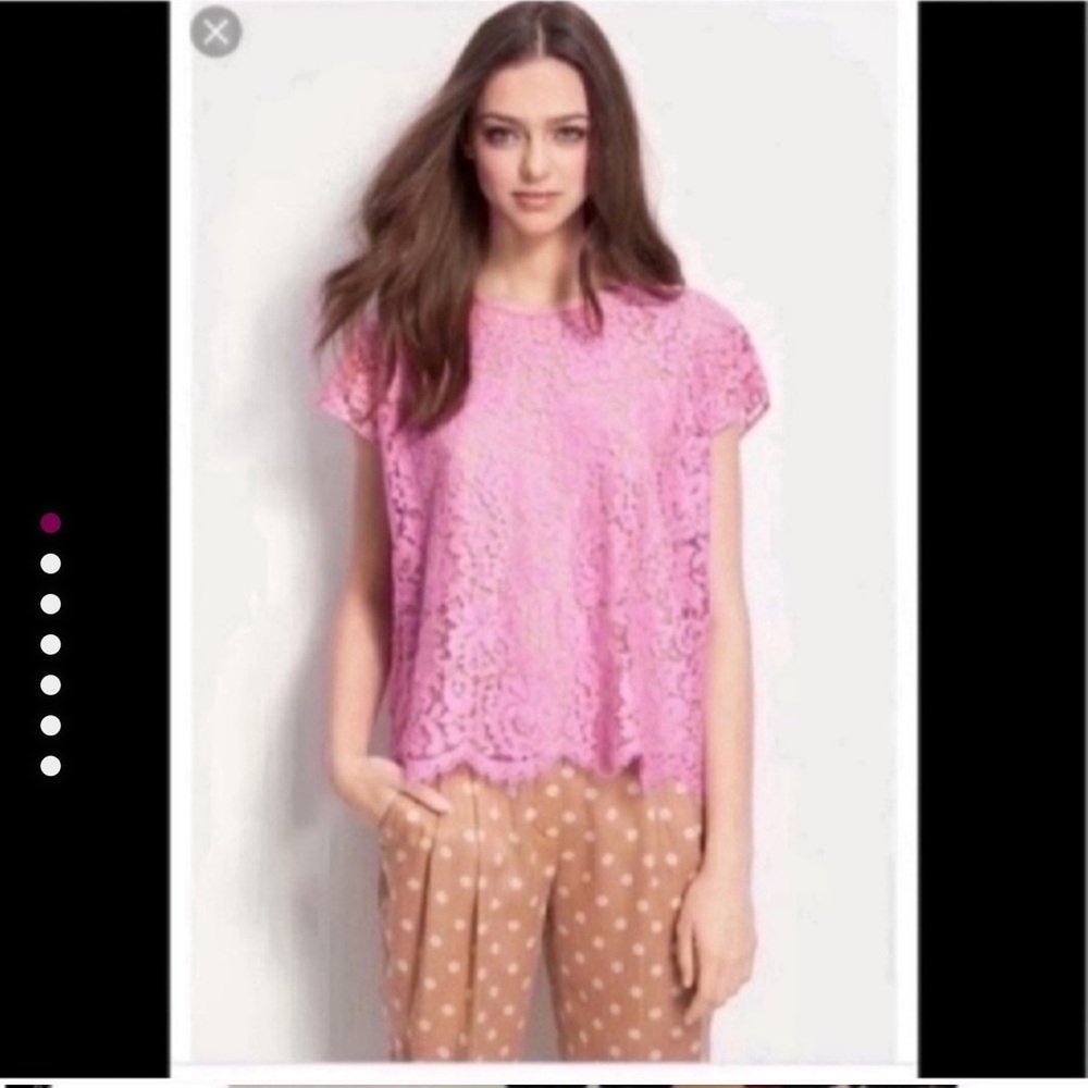 Robert Rodriguez Pink nude lace blouse 2